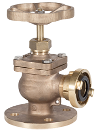 FIRE FIGHTING VALVE ANGLE BRONZE FLANGED DIN PN 16